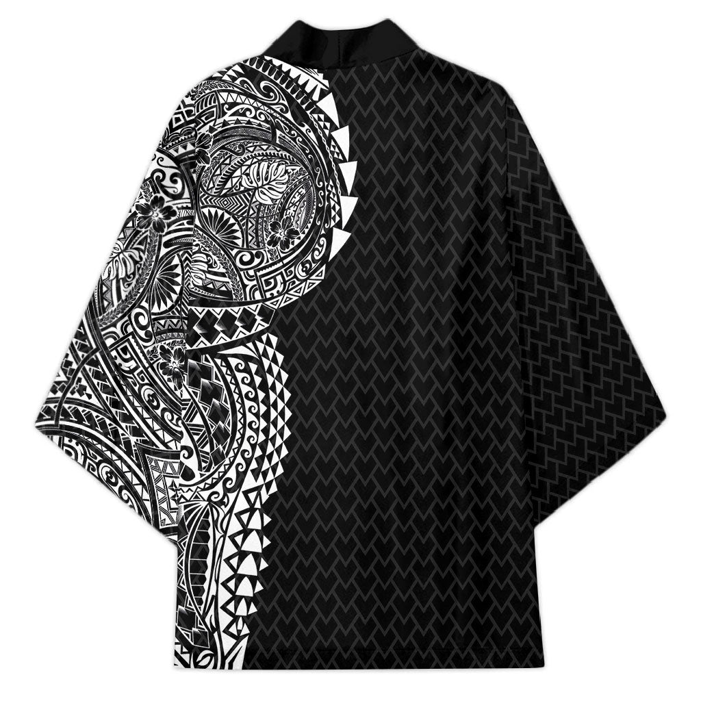 Hawaiian Traditional Tattoos Kimono Kakau Tribal Tropical Plant Motif Black Color