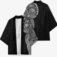 Hawaiian Traditional Tattoos Kimono Kakau Tribal Tropical Plant Motif Black Color