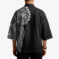 Hawaiian Traditional Tattoos Kimono Kakau Tribal Tropical Plant Motif Black Color
