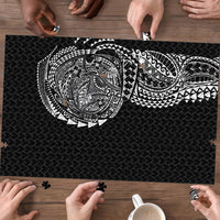 Hawaiian Traditional Tattoos Puzzle Kakau Tribal Tropical Plant Motif Black Color