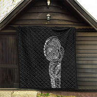 Hawaiian Traditional Tattoos Quilt Kakau Tribal Tropical Plant Motif Black Color