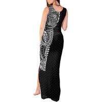 Hawaiian Traditional Tattoos Tank Maxi Dress Kakau Tribal Tropical Plant Motif Black Color LT03 - Polynesian Pride