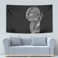 Hawaiian Traditional Tattoos Tapestry Kakau Tribal Tropical Plant Motif Black Color
