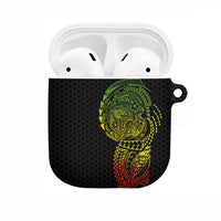 Hawaiian Traditional Tattoos AirPods Case Kakau Tribal Tropical Plant Motif Kanaka Maoli Flag Color Inspired