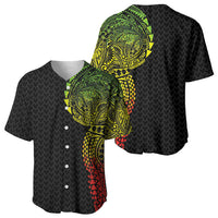 Hawaiian Traditional Tattoos Baseball Jersey Kakau Tribal Tropical Plant Motif Kanaka Maoli Flag Color Inspired