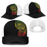 Hawaiian Traditional Tattoos Baseball Net Cap Kakau Tribal Tropical Plants Motif Kanaka Maoli Flag Color Inspired