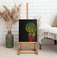 Hawaiian Traditional Tattoos Canvas Wall Art Kakau Tribal Tropical Plant Motif Kanaka Maoli Flag Color Inspired