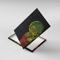 Hawaiian Traditional Tattoos Canvas Wall Art Kakau Tribal Tropical Plant Motif Kanaka Maoli Flag Color Inspired
