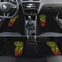 Hawaiian Traditional Tattoos Car Mats Kakau Tribal Tropical Plant Motif Kanaka Maoli Flag Color Inspired LT03 Set 4pcs Multicolor - Polynesian Pride