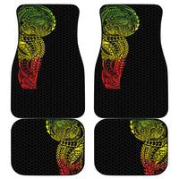 Hawaiian Traditional Tattoos Car Mats Kakau Tribal Tropical Plant Motif Kanaka Maoli Flag Color Inspired LT03 - Polynesian Pride