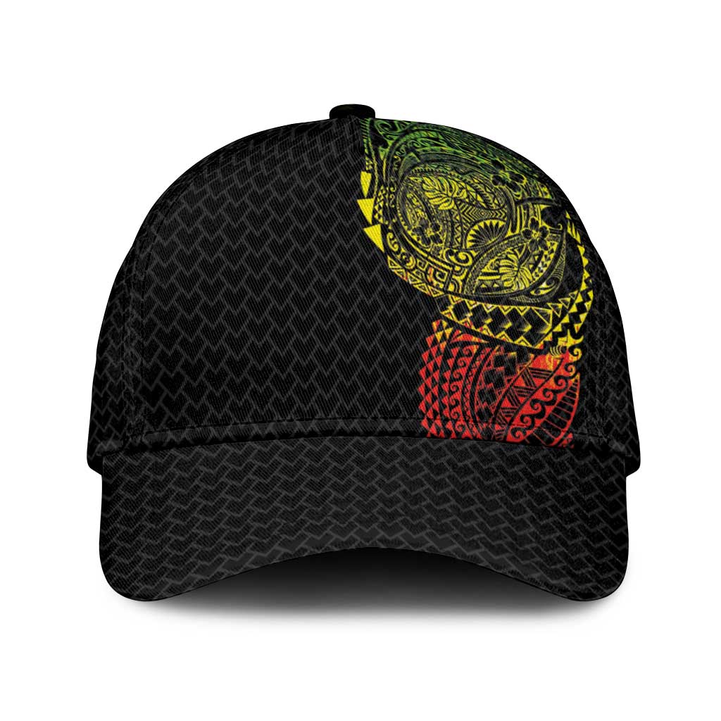 Hawaiian Traditional Tattoos Classic Cap Kakau Tribal Tropical Plants Motif Kanaka Maoli Flag Color Inspired