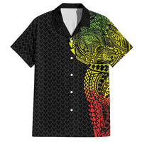 Hawaiian Traditional Tattoos Hawaiian Shirt Kakau Tribal Tropical Plant Motif Kanaka Maoli Flag Color Inspired