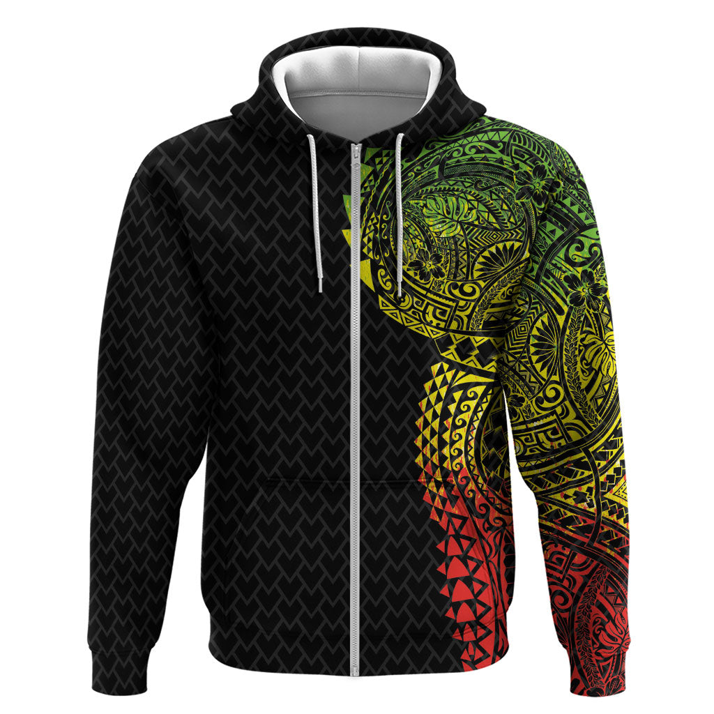 Hawaiian Traditional Tattoos Hoodie Kakau Tribal Tropical Plant Motif Kanaka Maoli Flag Color Inspired