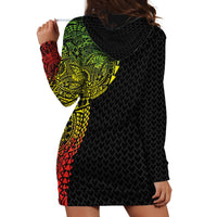 Hawaiian Traditional Tattoos Hoodie Dress Kakau Tribal Tropical Plant Motif Kanaka Maoli Flag Color Inspired LT03 - Polynesian Pride