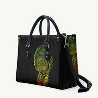 Hawaiian Traditional Tattoos Leather Bag Kakau Tribal Tropical Plant Motif Kanaka Maoli Flag Color Inspired