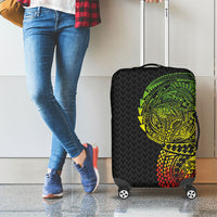 Hawaiian Traditional Tattoos Luggage Cover Kakau Tribal Tropical Plant Motif Kanaka Maoli Flag Color Inspired