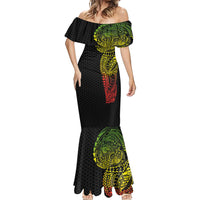 Hawaiian Traditional Tattoos Mermaid Dress Kakau Tribal Tropical Plant Motif Kanaka Maoli Flag Color Inspired