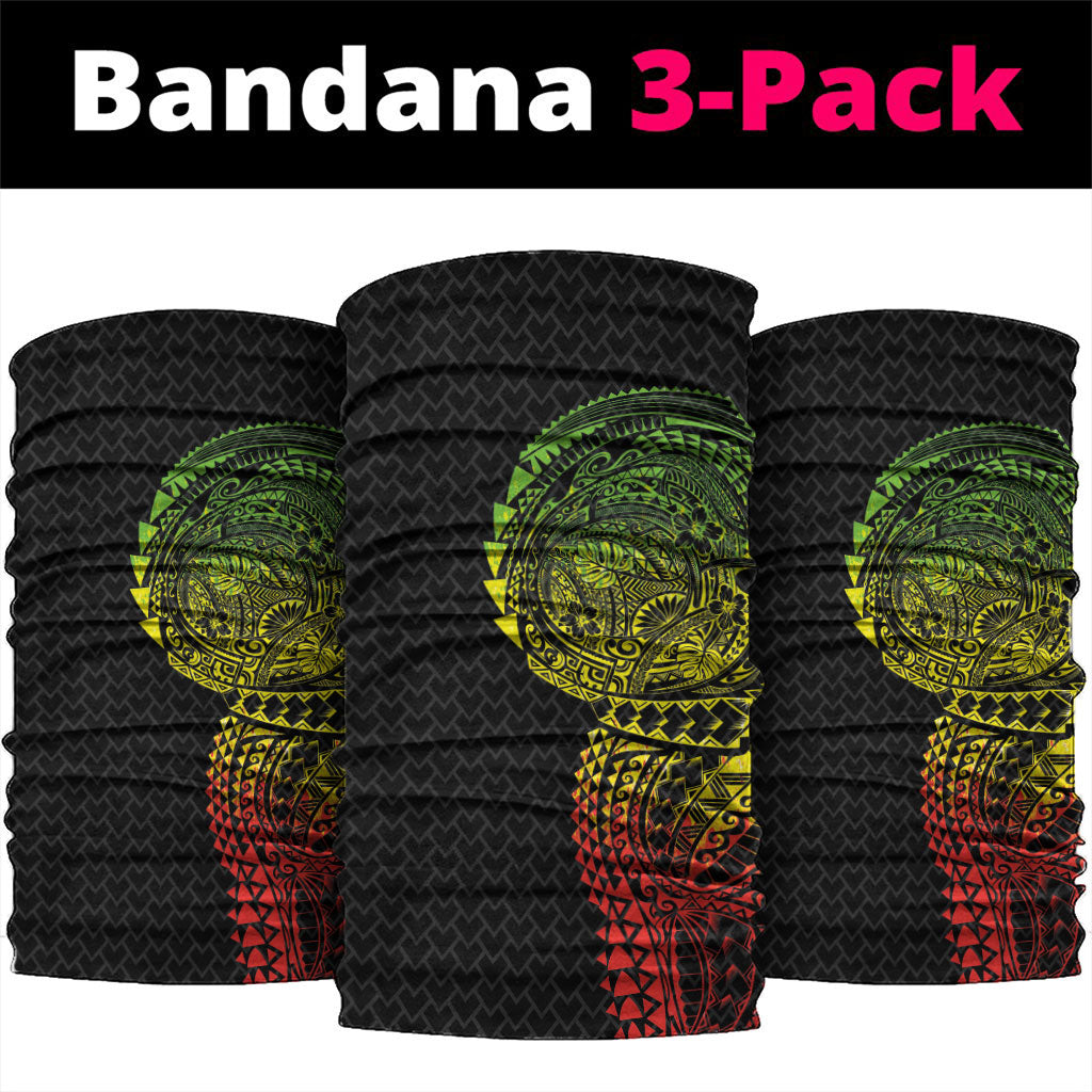 Hawaiian Traditional Tattoos Neck Gaiter Kakau Tribal Tropical Plant Motif Kanaka Maoli Flag Color Inspired