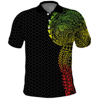 Hawaiian Traditional Tattoos Polo Shirt Kakau Tribal Tropical Plant Motif Kanaka Maoli Flag Color Inspired LT03 Multicolor - Polynesian Pride