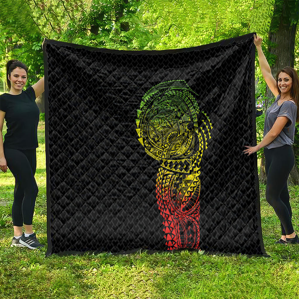 Hawaiian Traditional Tattoos Quilt Kakau Tribal Tropical Plant Motif Kanaka Maoli Flag Color Inspired