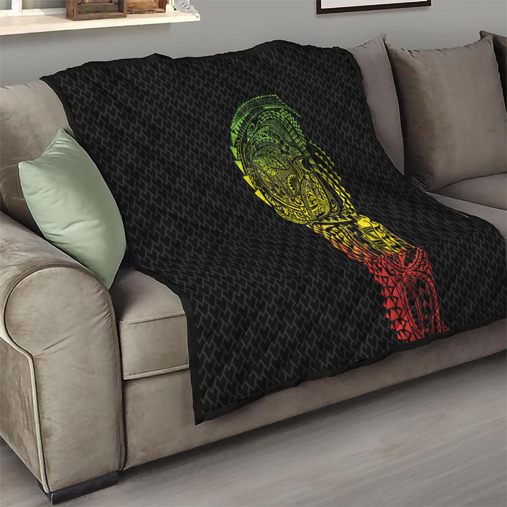 Hawaiian Traditional Tattoos Quilt Kakau Tribal Tropical Plant Motif Kanaka Maoli Flag Color Inspired
