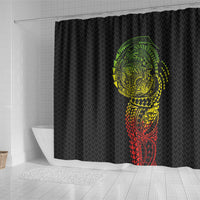 Hawaiian Traditional Tattoos Shower Curtain Kakau Tribal Tropical Plant Motif Kanaka Maoli Flag Color Inspired