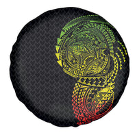 Hawaiian Traditional Tattoos Spare Tire Cover Kakau Tribal Tropical Plant Motif Kanaka Maoli Flag Color Inspired