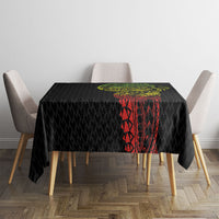Hawaiian Traditional Tattoos Tablecloth Kakau Tribal Tropical Plant Motif Kanaka Maoli Flag Color Inspired
