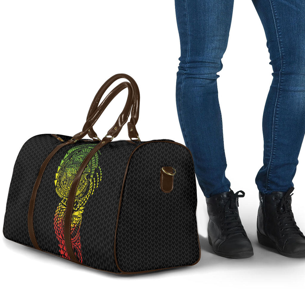 Hawaiian Traditional Tattoos Travel Bag Kakau Tribal Tropical Plant Motif Kanaka Maoli Flag Color Inspired