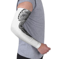 Hawaiian Traditional Tattoos Arm Sleeves Kakau Tribal Tropical Plant Motif White Color