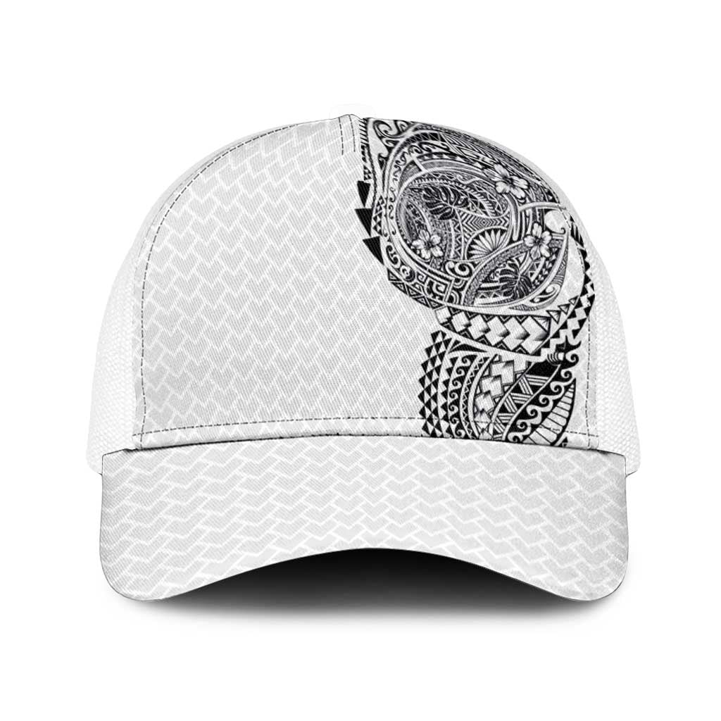 Hawaiian Traditional Tattoos Baseball Net Cap Kakau Tribal Tropical Plants Motif White Color LT03 One Size White White - Polynesian Pride