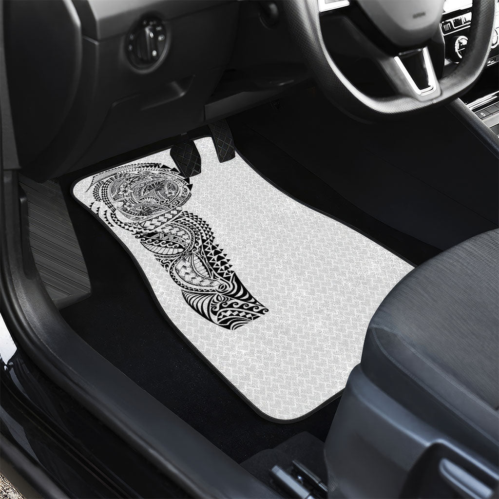 Hawaiian Traditional Tattoos Car Mats Kakau Tribal Tropical Plant Motif White Color