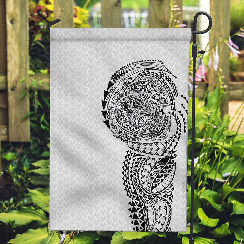 Hawaiian Traditional Tattoos Garden Flag Kakau Tribal Tropical Plant Motif White Color