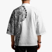 Hawaiian Traditional Tattoos Kimono Kakau Tribal Tropical Plant Motif White Color