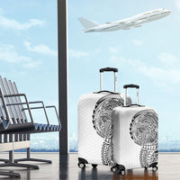 Hawaiian Traditional Tattoos Luggage Cover Kakau Tribal Tropical Plant Motif White Color