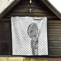 Hawaiian Traditional Tattoos Quilt Kakau Tribal Tropical Plant Motif White Color
