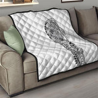 Hawaiian Traditional Tattoos Quilt Kakau Tribal Tropical Plant Motif White Color