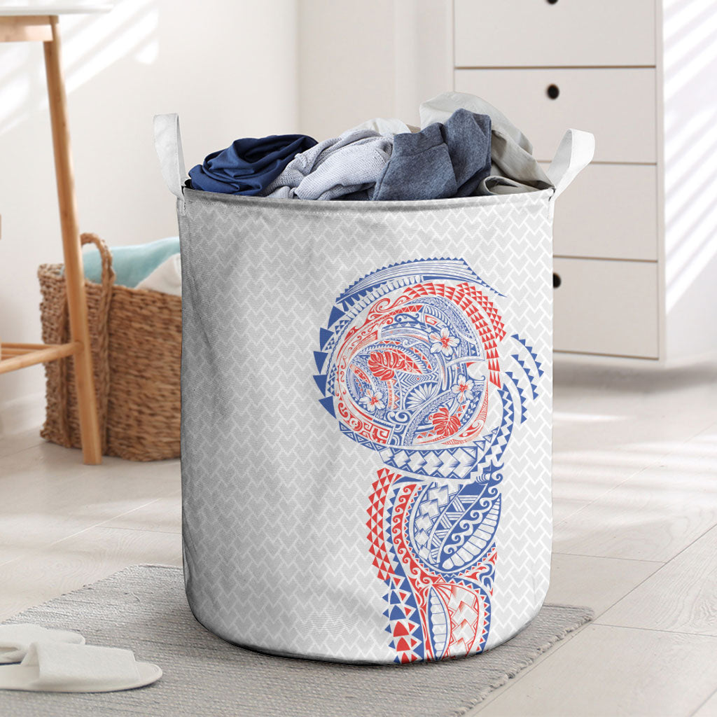 Hawaiian Traditional Tattoos Laundry Basket Kakau Tribal Tropical Plant Motif Hawaii Flag Color Inspired