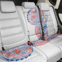Hawaiian Traditional Tattoos Back Car Seat Cover Kakau Tribal Tropical Plant Motif Hawaii Flag Color Inspired