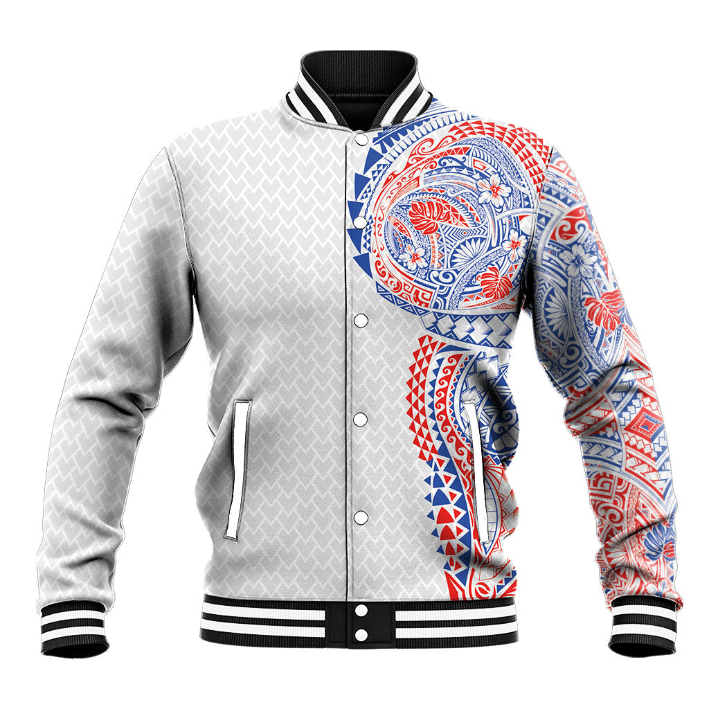 Hawaiian Traditional Tattoos Baseball Jacket Kakau Tribal Tropical Plant Motif Hawaii Flag Color Inspired