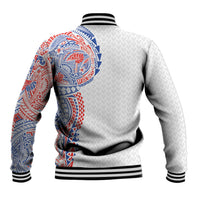 Hawaiian Traditional Tattoos Baseball Jacket Kakau Tribal Tropical Plant Motif Hawaii Flag Color Inspired