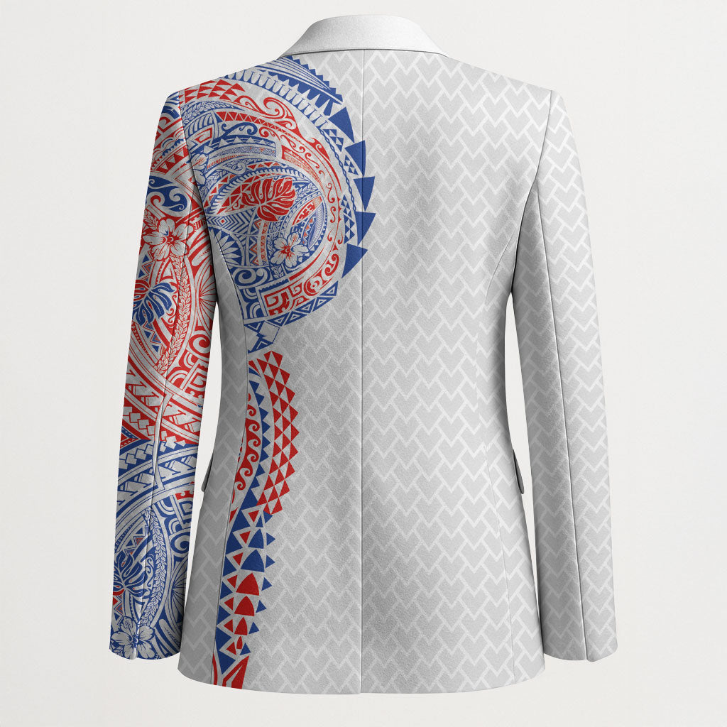 Hawaiian Traditional Tattoos Blazer Kakau Tribal Tropical Plant Motif Hawaii Flag Color Inspired