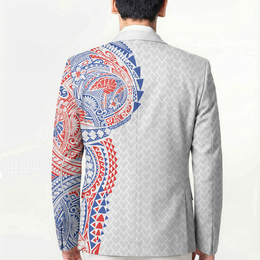 Hawaiian Traditional Tattoos Blazer Kakau Tribal Tropical Plant Motif Hawaii Flag Color Inspired