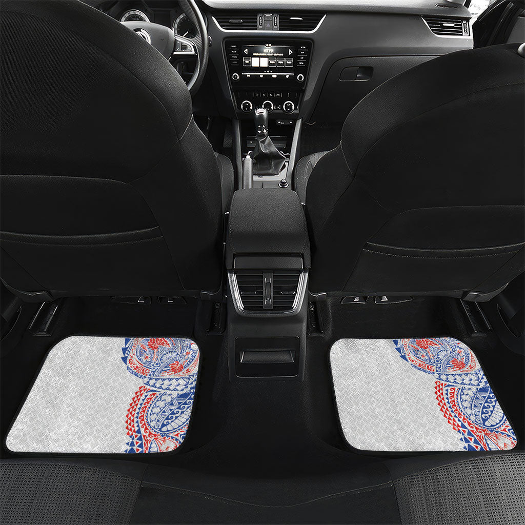 Hawaiian Traditional Tattoos Car Mats Kakau Tribal Tropical Plant Motif Hawaii Flag Color Inspired