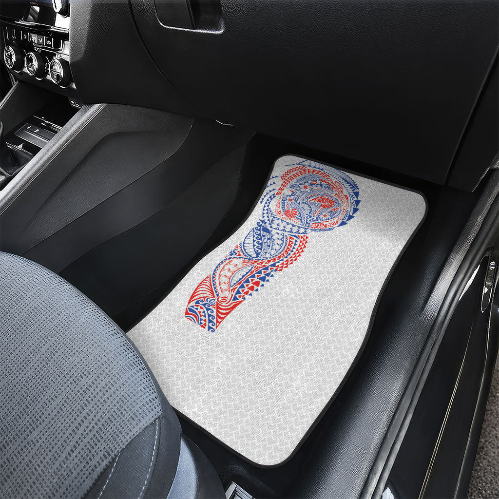 Hawaiian Traditional Tattoos Car Mats Kakau Tribal Tropical Plant Motif Hawaii Flag Color Inspired