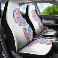 Hawaiian Traditional Tattoos Car Seat Cover Kakau Tribal Tropical Plant Motif Hawaii Flag Color Inspired
