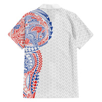 Hawaiian Traditional Tattoos Family Matching Off Shoulder Maxi Dress and Hawaiian Shirt Kakau Tribal Tropical Plant Motif Hawaii Flag Color Inspired LT03 - Polynesian Pride