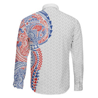 Hawaiian Traditional Tattoos Family Matching Off Shoulder Maxi Dress and Hawaiian Shirt Kakau Tribal Tropical Plant Motif Hawaii Flag Color Inspired LT03 - Polynesian Pride
