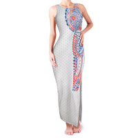 Hawaiian Traditional Tattoos Family Matching Tank Maxi Dress and Hawaiian Shirt Kakau Tribal Tropical Plant Motif Hawaii Flag Color Inspired