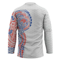 Hawaiian Traditional Tattoos Hockey Jersey Kakau Tribal Tropical Plant Motif Hawaii Flag Color Inspired